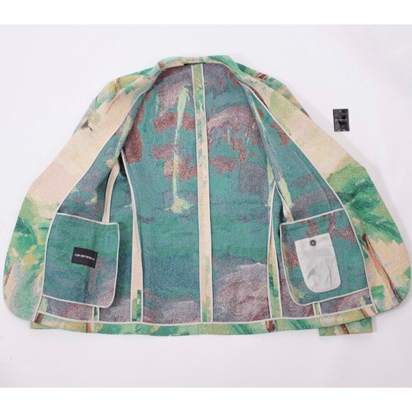 Emporio Armani jacket 48 US 38 tapestry with palm trees $895 blazer - Picture 6 of 10